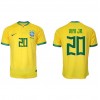 Herren Fußballbekleidung Brasilien Vinicius Junior #20 Heimtrikot WM 2022 Kurzarm